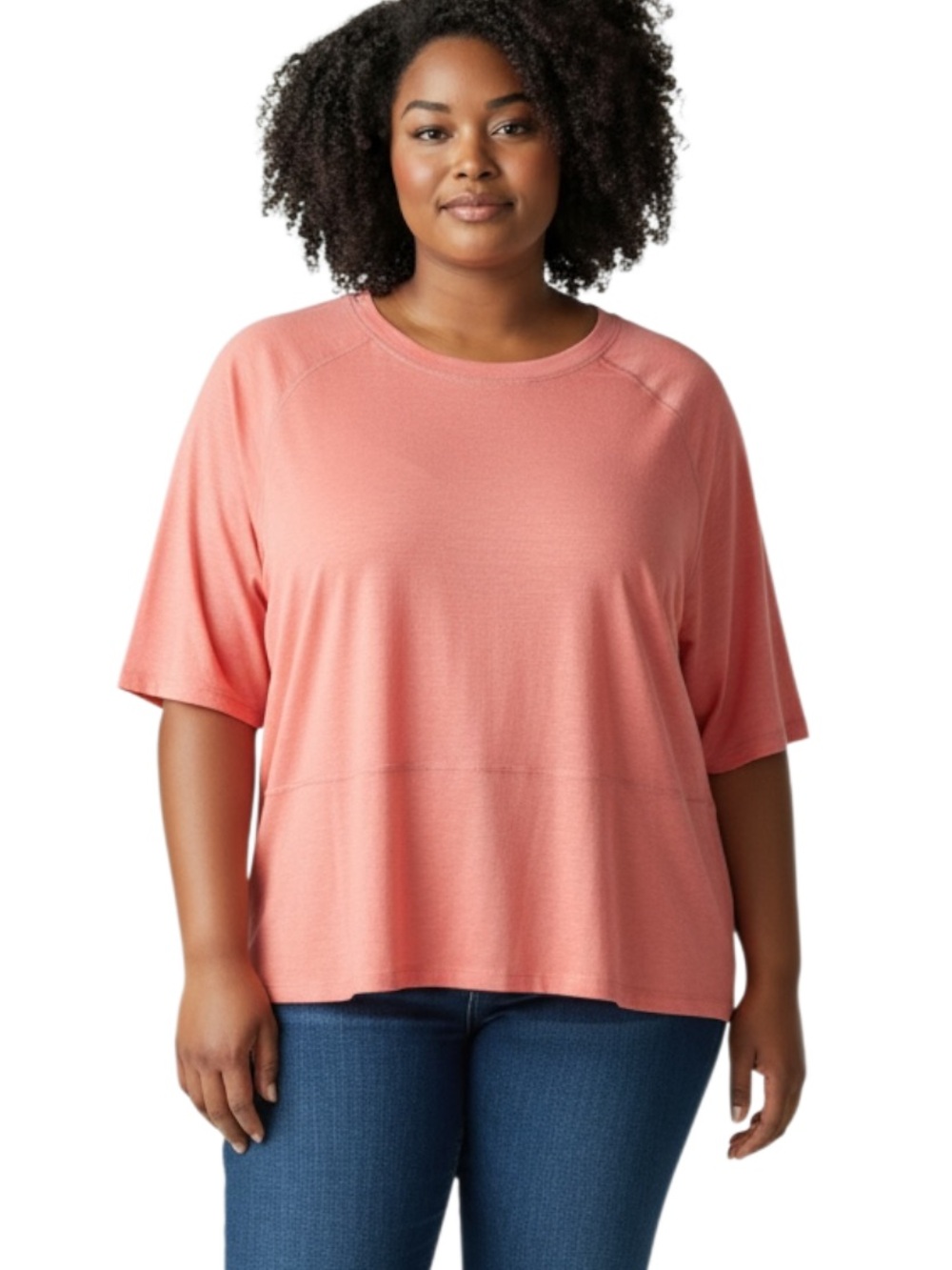 Source Unknown Coral Short-Sleeve Relaxed Top